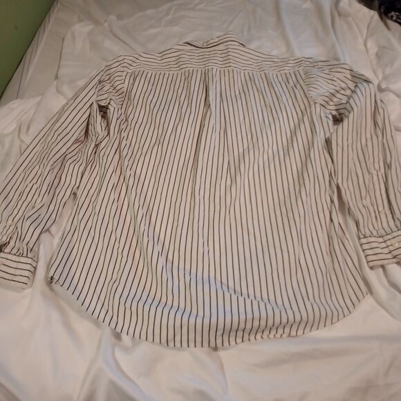 Ralph Lauren Men's Custom Fit L/S XL Button Up. Black/White Stripe 100% Cotton - Picture 4 of 9